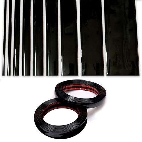 NANSH 16Ft Glossy Black Extra Thick Auto Molding Trim Universal Bumper Window Door Body Side Decorative Strip Scratch-Proof (Width: 3/4inch [20mm]) - size: Width: 3/4inch [20mm]