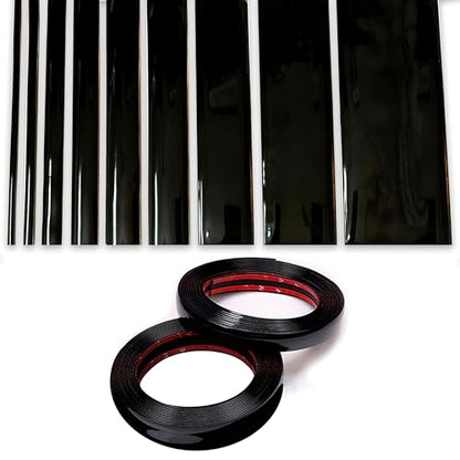 NANSH 16Ft Glossy Black Extra Thick Auto Molding Trim Universal Bumper Window Door Body Side Decorative Strip Scratch-Proof (Width: 1inch [25mm]) - size: Width: 1inch [25mm]