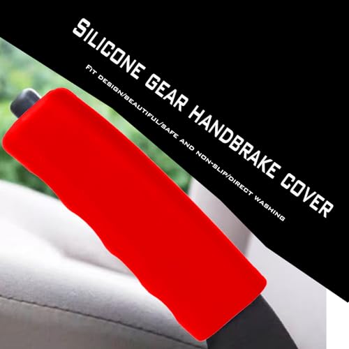 1 Pcs Car Handbrake Cover, Car Silicone Handle Sleeve, Brake Grip Sleeve Protector, Car Handbrake Protector, Suitable For Most Vehicle - color: Red
