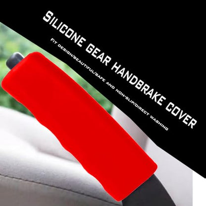 1 Pcs Car Handbrake Cover, Car Silicone Handle Sleeve, Brake Grip Sleeve Protector, Car Handbrake Protector, Suitable For Most Vehicle - color: Red