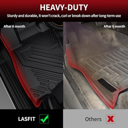 LASFIT Floor Mats for Ram 1500 Quad Cab 2019-2024 Bucket Seat Without 2nd Row Under seat Storage, All Weather TPE Custom Fit Car Mats Floor Liners 1st & 2nd Row, Black（ Not Fit 1500 Classic Model） - style: 2) 1500 | 2019-2024 |Quad Cab Floor Mats