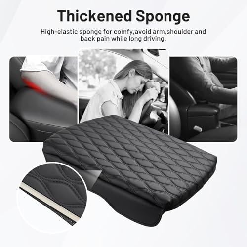 Autorder Center Console Cover for 2002-2012 Dodge Ram 1500 2500 3500 Accessories Armrest Cushion Cover Leather Middle Console Covers Anti-Scratch Cushion Pad with Pockets Storage(Jump Seat Only) - size: 2002-2012 Dodge Ram 1500