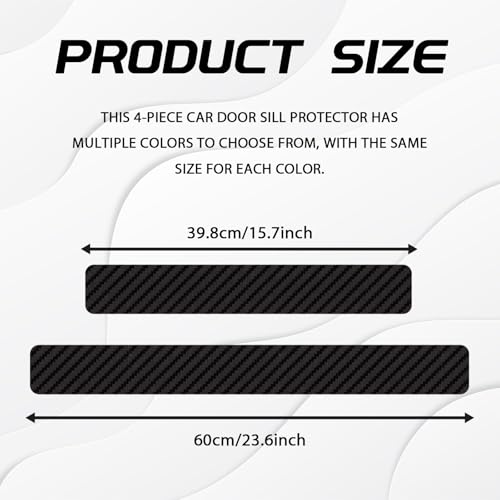 Car Door Sill Protector 5D Carbon Fiber Door Sill Guards Interior Trim Sticker, 4PCS Universa Carbon Fiber Anti-Scratch Entry Edge Guard Protection Trim Strips Black Car Accessories (Black 5D) - size: Black 5D