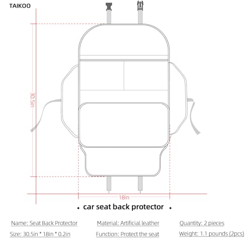 Seat Back Protector,Preventing the Impact of Children Stepping on the Seat Backrest,Beautiful appearance and easy to clean,black (Black -2pcs)