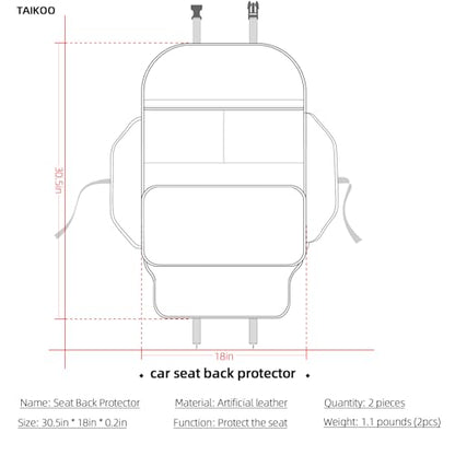 Seat Back Protector,Preventing the Impact of Children Stepping on the Seat Backrest,Beautiful appearance and easy to clean,black (Black -2pcs)