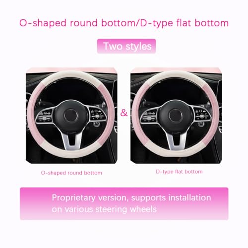 Zpana Car Steering Wheel Cover, 15" Linen Breathable Soft Anti-Slip Full Surround Vehicle Steering Wheel Protector, Automobile Interior Protection, Universal for Sedan Truck SUV (Beige) - color: Beige