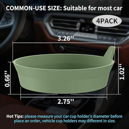 Car Cup Holder Coasters [4 Pack] Silicone Cups Mats, Automotive Universal Non-Slip Recessed Interior Accessories Olive Green - color: 4pack-olive Green