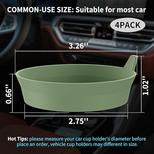 ME.FAN Car Cup Holder Coasters [4 Pack] Silicone Cups Mats, Automotive Universal Non-Slip Recessed Interior Accessories Olive Green - color: 4pack-olive Green