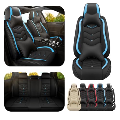 Car Seat Covers for Lexus RX 350 2007-2026, Premium Nappa Leather Car Seat Cover, Stylish Sport Seat Covers， Automobile Seat Cover Sets.(Luxury 5 Seats/Black Blue) - color: Black Blue, size: Luxury 5 Seats