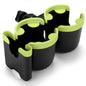 Accmor Stroller Cup Holder with Phone Holder, Bike Cup Holder, Universal Cup Holder for Uppababy Nuna Doona Strollers, 2-in-1 Cup Holder for Walker, Wheelchair, Scooter - color: Double Holder-Green