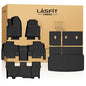 LASFIT Floor Mats & Trunk Mat for Jeep Wagoneer 2022-2025 8 Seaters (NOT for 7 Passengers/Wagoneer L/Wagoneer S) All Weather Custom Fit Car Floor Liners Black - style: Wagoneer 8 Seats 22-25
