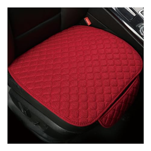 Car Seat Bottom Cover Pad, Breathable Auto Front Seat Protector with Storage Pocket, Comfortable Seat Bottom Cushion Mat for Most Vehicle, Universal Interior Car Accessories (Red) - color: Red
