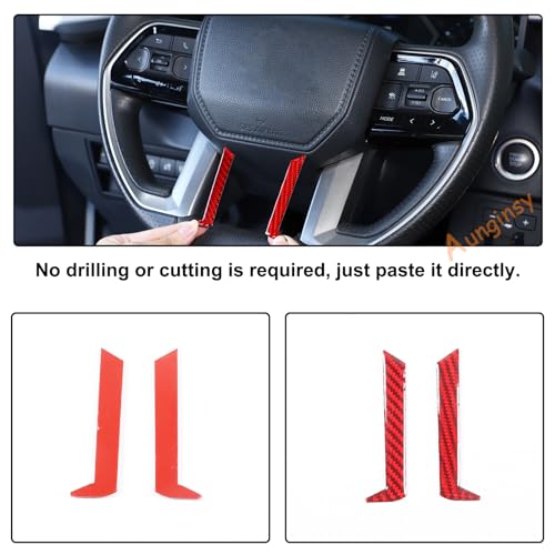 Car Steering Wheel Decoration Frame Cover Trim Compatible with Toyota Tundra/Sequoia 2022-2024 & Tacoma 2024 Carbon Fiber Center Console Steering Wheel Lower Panel Moulding Protect Sticker Accessories - size: Steering Wheel Lower Panel Strip Trim