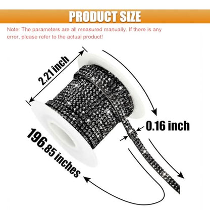 16.4 Ft Bling Car Self Adhesive Strip, Heat Resistant Crystal Rhinestone DIY Trim Weatherproof Molding Sticker, No Residue Vehicle Interior Exterior Decoration Accessories for Women (Black)