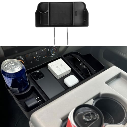 Center Console Seat Headrest Organizer for 2011-2024 2025 2026 Ford F150 F250 F350 F450 F550 F650 Accessories, Storage Tray with Non-Slip Rubber Mat (Jump Seat Only)