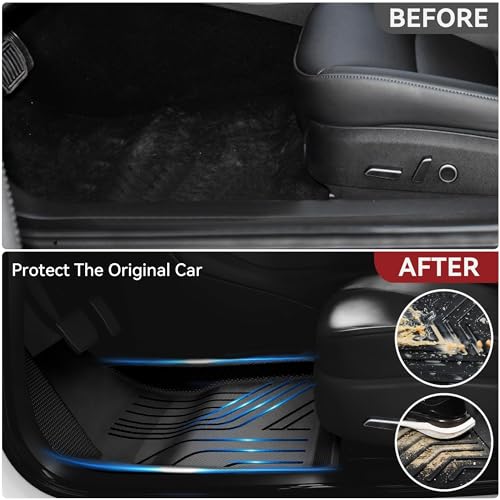 YITAMOTOR Tesla Model 3 Floor Mats Full Set Custom Fit 2020-2023 All-Weather Cargo Liners Rear Cargo Tray Trunk Floor Mat Interior Accessories, Black - style: 2020-2023 Model 3 Floor Mats-6Pcs