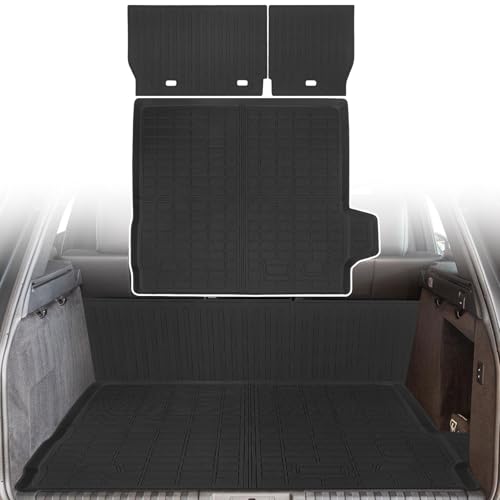 Cargo Liners Backrest Mat for Land Rover Ranger Rover Sport Accessories 2014-2022 with Hook&Loop Rear Trunk Mat Rear Seat Back Cover Protector All Weather Anti-Slip Split Dog Liner 3 PCS - color: Range Rover Sport 2014-2022, size: Backrest Mat + Trunk Mat