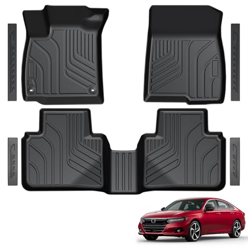 Floor Mats for 2018-2022 Honda Accord (Gas & Hybrid Models), TPE All Weather Durable Floor Liners Door Sill Guards for Honda Accord Accessories - size: 2018-2022 | For Honda Accord