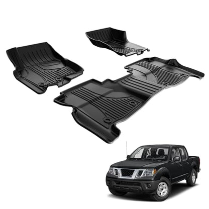 AOMSAZTO Floor Mats Compatible with 2008-2021 Nissan Frontier Crew Cab, Custom Fit Floor Liners, 1st & 2nd Row All-Weather Protection 3-pc, Black - style: 15)08-21 Frontier Floor Mats
