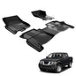 AOMSAZTO Floor Mats Compatible with 2008-2021 Nissan Frontier Crew Cab, Custom Fit Floor Liners, 1st & 2nd Row All-Weather Protection 3-pc, Black - style: 15)08-21 Frontier Floor Mats