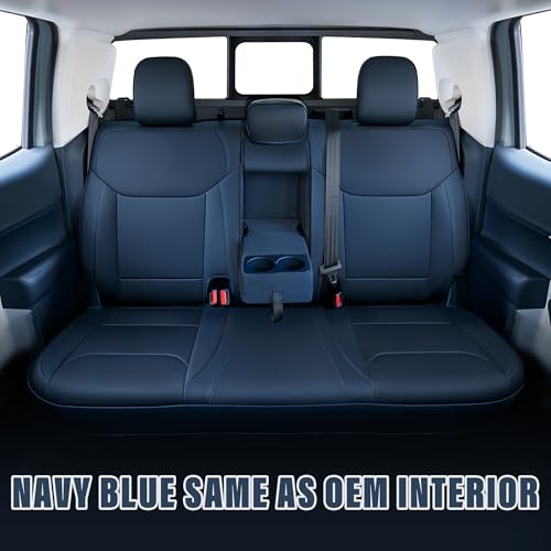 Leather Seat Covers Custom Fit for Maverick 2022-2026, Compatible with XL, XLT, Lobo, Lariat, Tremor Model - Armrest Covers Included - Faux Leather, Fully Covered, Fit Like a Glove