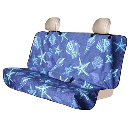 Waterproof Backseat Cover for Car Trucks Van SUV Jeep,Rear Bench Towel Seat Covers,(Conch Shells Starfish) - color: Conch Shells Starfish