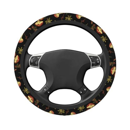 Mushroom nut Neoprene Steering Wheel Cover for Men Women Anti-Slip Elastic Steering Wheel Protective Cover 15in Universal Car Accessories Fit Cars, SUVs, Auto - color: Mushroom Nut