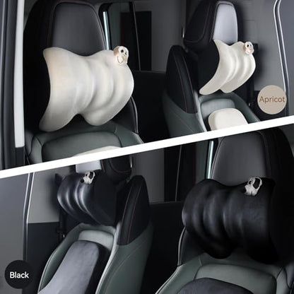 1Pack White Car Headrest Memory Foam Neck Pillow 11.8 X 7.8” Soft and Comfortable Seat Head Pillow Cushion Features Adjustable Straps for Most Sedans, SUVs, Home, and Office Settings - color: White