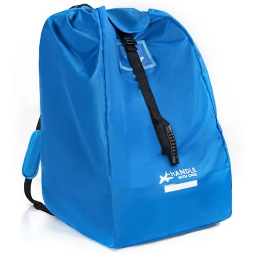 Car Seat Travel Bag for Airplane, Large Waterproof Car Seat Bags Fits Most Infant Car Seats, Convertible Car Seats, Booster Seats, Car Seat Bases, Adjustable Shoulder Strap, Blue - color: Blue