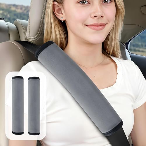 Extra Long Car Seat Belt Cover, 2Pack Waterproof Seatbelt Shoulder Pad for Comfortable Driving, Soft Seatbelt Strap Covers for Adults Kids Women & Men, Machine Washable, Grey - color: Grey, size: 13in-2Pcs
