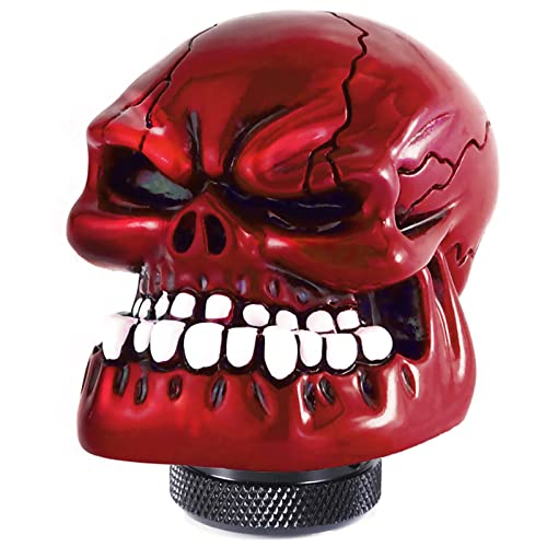 Skeleton Shifter Knobs Skull Gear Lever Handle Car Shift Head Fit Most Manual Automatic Transmission, Red - color: Red