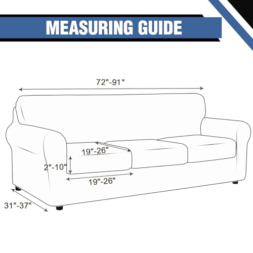 Stretch Couch Covers for 3 Separate Cushion Couch Sofa,Floral Printed Couch Sofa Cover,Washable Sofa Slipcover,Pet Friendly Furniture Protector with Elastic Bottom,Universal Fit for Home(Sofa,Cover)