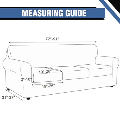 Stretch Couch Covers for 3 Separate Cushion Couch Sofa,Floral Printed Couch Sofa Cover,Washable Sofa Slipcover,Pet Friendly Furniture Protector with Elastic Bottom,Universal Fit for Home(Sofa,Cover)