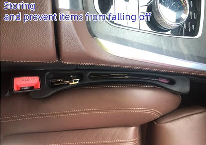 Car Seat Gap Filler Accessories,Storage Organizer Fit Car SUV Truck Fill The Gap Between Seat & Console Vehicle Console Side Pockets (Black) - color: Black