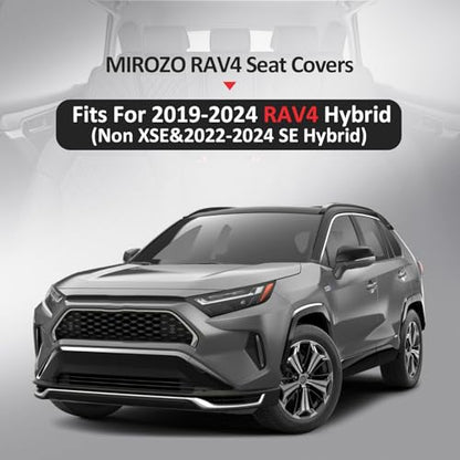 Rav4 Seat Covers Full Set,Waterproof Car Seat Covers Faux Leather Seat Covers Compatible with 2019-2025 Toyota RAV4 Hybrid LE XLE Limited Automotive Seat Cover Car Accessories - color: Black, size: 2019-2025 RAV4 Hybrid(Non XSE&2022-2025 SE Hybrid)