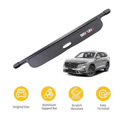Cargo Cover for Honda CRV 2026 2025 2024 2023, Retractable Cargo Trunk Cover for 23-26 Honda CRV - style: Carbon Fiber Leather - No Extension