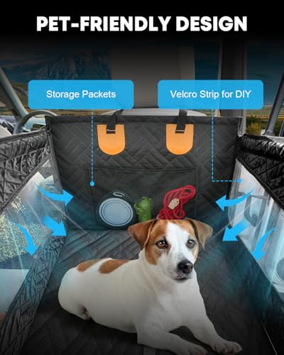 Kohree Dog Car Seat Cover for Small Dogs, Hard Bottom Dog Car Rear Seat Cover with Pipe Waterproof 600D, Pet Hammock Extender for Cars SUV Truck-S - size: S: Single Seat