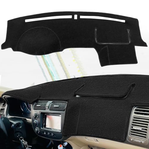 Dash Cover Mat Custom Fit for 2001 2002 2003 2004 2005 Honda Civic, Dashboard Cover Pad Carpet Protector F110 - color: 01-05 Black