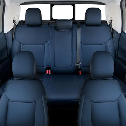Leather Seat Covers Custom Fit for Maverick 2022-2026, Compatible with XL, XLT, Lobo, Lariat, Tremor Model - Armrest Covers Included - Faux Leather, Fully Covered, Fit Like a Glove