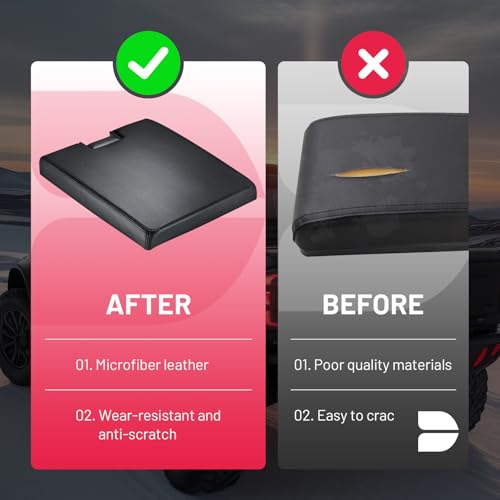 Center Console Lid Replacement Kit Compatible with Chevy Avalanche Silverado Suburban, Compatible with GMC Tahoe Sierra Yukon for 924835, 20864151, 20864153, 20864154, 924-835 - color: Black