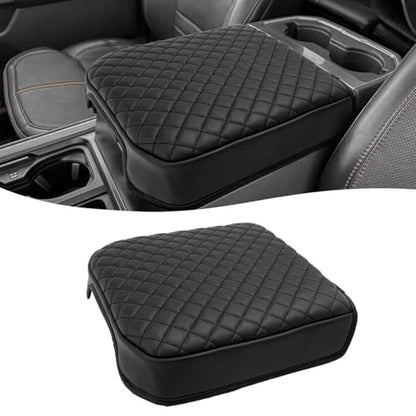 KBH Center Console Armrest Cover for 2023 2024 2025 2026 Ford F250 F350 F450 F550 Super Duty, Vinyl Leather Trim, Arm Rest Lid Cushion Protector, Anti-Scratch, Black (Fits Bucket Seat Console Only)