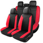 HChengkikz Red Car Seat Covers, Breathable and Waterproof Seat Cover Full Set, PU Premium Universal Fit Automotive Airbag Compatible for Cars Sedans SUVs Vans and Trucks (Full Set, Black + Red) - color: N1 Black Red, size: Full Set