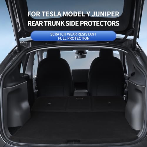 Rear Trunk Side Protectors for Tesla Model Y Juniper 2025-2026, 2PCS TPE Side Panel Guards, Cargo Area Protective Covers