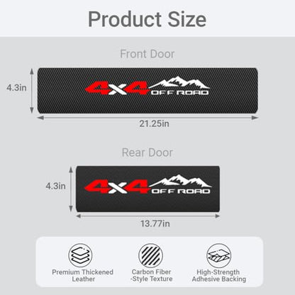 Door Sill Protector Compatible with Ford Bronco 4 Door 2021-2025 - Carbon Fiber Style, 4 Pack - Scratch & Dust Protection - size: 4x4 off road for Bronco