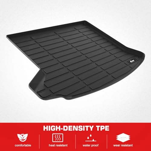 IKON MOTORSPORTS TPE Cargo Trunk Liner, Compatible with 2019-2025 Cadillac XT4, Custom Fit All Weather Protection Heavy Duty Rear Trunk Tray Cargo Mats Protector, Black