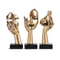 3 Pcs Thinker Small Statue Set - Black Gold Home Decor Abstract Art Figurines for Shelves, Living Room Coffee Table, Office Desktop (3 Pcs Gold, 6")