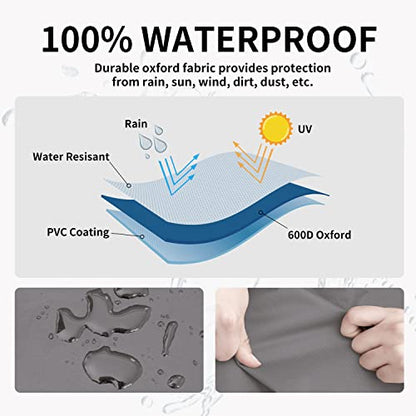Easy-Going Outdoor Sofa Cover Heavy Duty Patio Furniture Loveseat Couch Bench Cover Windproof Durable (70Wx38Dx35H inch, Gray/Dark Gray)