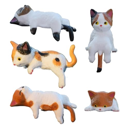 panthra 5-Pack Car Dashboard Decorations, Cat Monitor Decor, Resin Material, Easy to Install, Does Not Block the View, Suitable for Decorating Car Dashboards, Rearview Mirrors, Homes or Offices