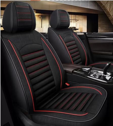 Custom Car Seat Covers for Mercedes Benz A B C CLA CLS CLK GLE GLS GLA GLK GL ML G S GLC SL CL SLC R SLK etc...Easy to Install car Cover (Black Red（Linen）) - color: Black Red（linen）