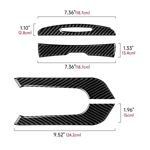 for 2011-2023 Dodge Charger / 2015-2023 Chrysler 300 Accessories Center Armrest Box Cover Decals Carbon Fiber Stickers - color: 4pcs Armrest Storage Box